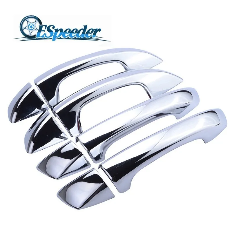 

ESPEEDER Car Door Handle Cover Chrome Shiny Finish Door Pull Paster Trim For VW PASSAT B6 3C CC 2006 2007 2008 2009 2010 Silver