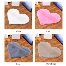 Ультра мягкий в форме сердца декоративный коврик искусственный мех кролика ковер Нескользящие Коврики для гостиной спальня домашний декор