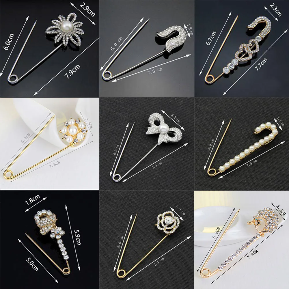 

Vintage Crystal Brooch Pin Dress Rhinestone Decoration Buckle Jewelry Brooches For Men Women Broche Hijab Pins Accessories Gift