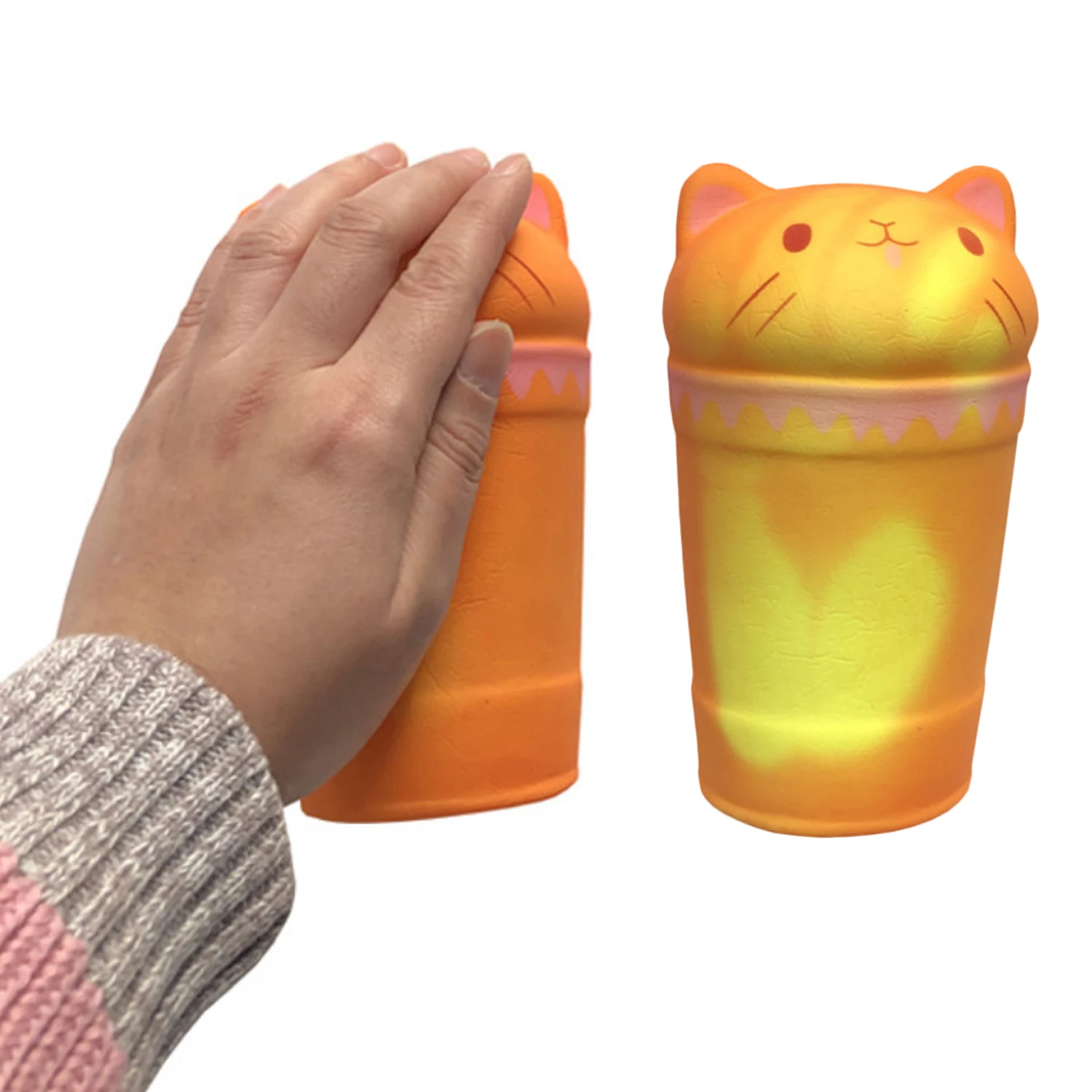

Besegad Cute Slow Rising Temperature Color Change Squishy Cup Cat Temperature Heat Sensing Squeeze Animal Relieves Stress Toy