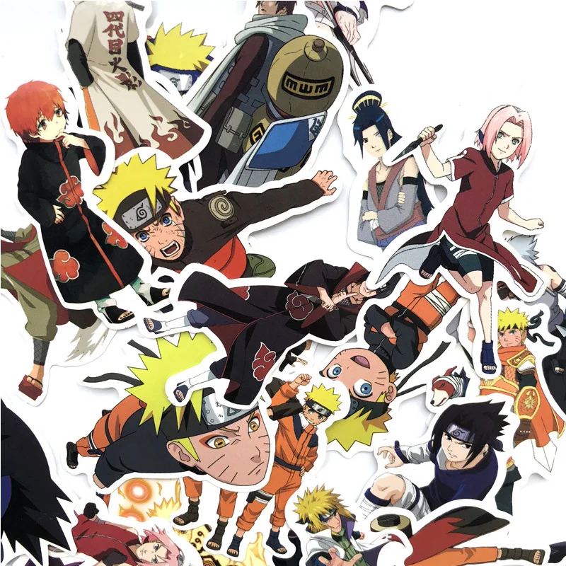63 шт. японский аниме Наруто Саске мультфильм для сноуборда ноутбук багаж холодильник автомобиля-Стайлинг виниловая наклейка домашний Декор наклейки