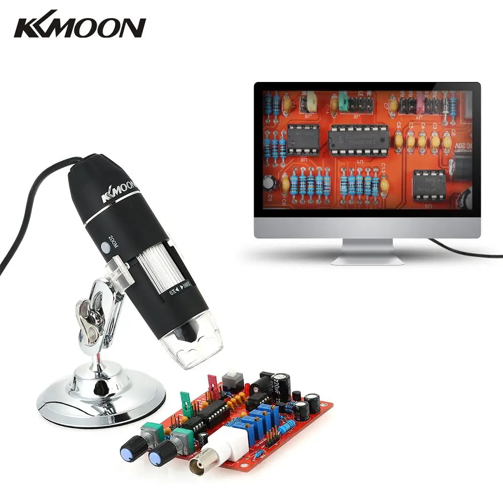 KKmoon 1600X8 Светодиодный светильник с увеличением USB цифровой микроскоп с функцией OTG увеличение эндоскопа стеклянная лупа с подставкой