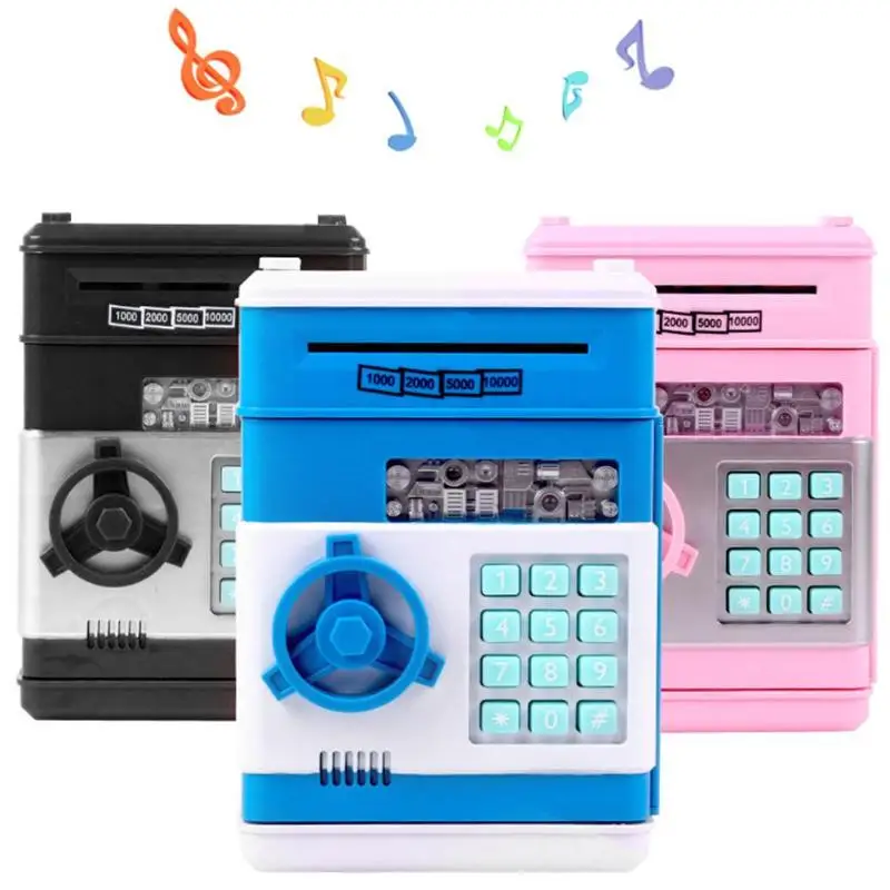 Hucha electrónica con contraseña para guardar dinero, caja de dinero para ahorro de monedas, ATM, caja fuerte de banco, papel de desplazamiento automático, regalo para niños