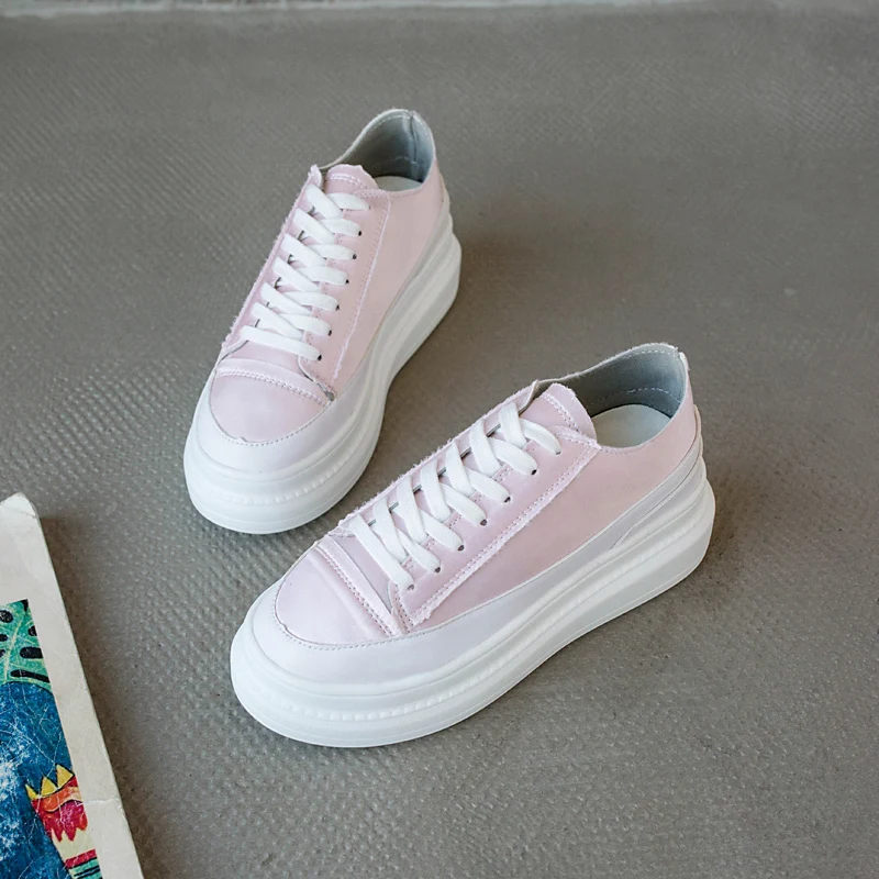 

Casual Spring Sport Shoes Women Shoes Pink White Shoes Female Platform Sneakers 2019 Women Comfortable Flats Footwear