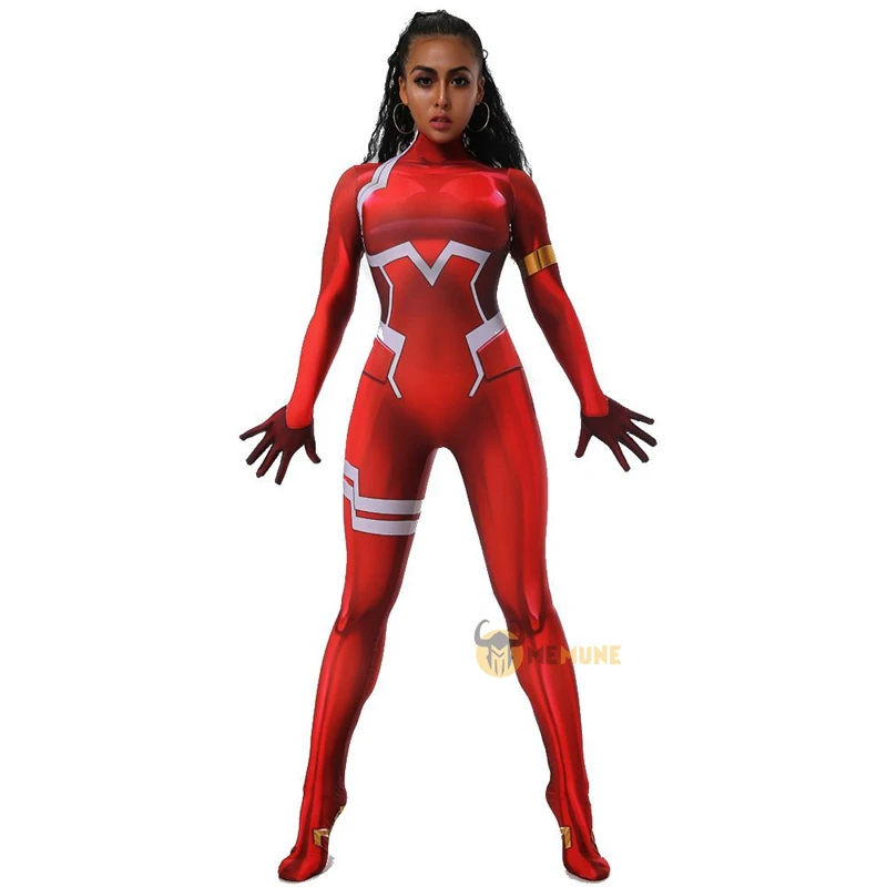 

Adult Anime Darling In The Frankxx 02 Zero Two Machine Armor Zentai Suit Halloween Carnival Cosplay Costume