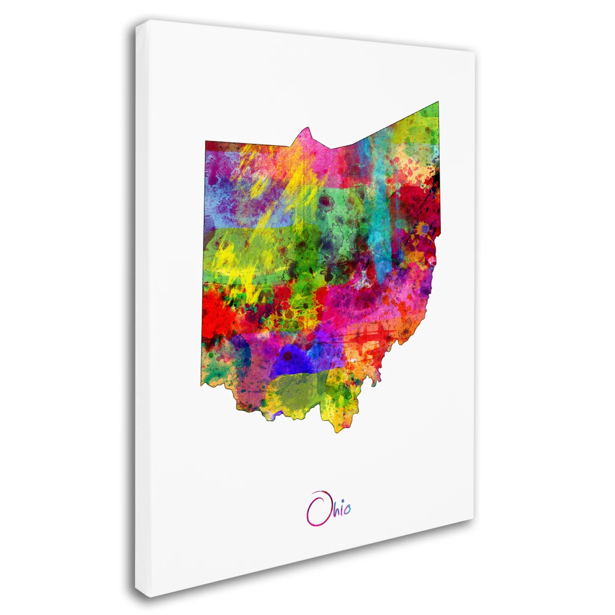 Майкл томпсетт 'Ohio Map' Холст Wall Art 35x47 дюймов|Наклейки на стену| |