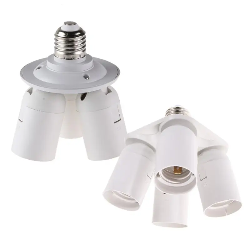 

3/4 in1E27 Base Socket Splitter Light Lamp Bulb Adapter Holder for Softbox Holder Convertor Flame Retardant PC