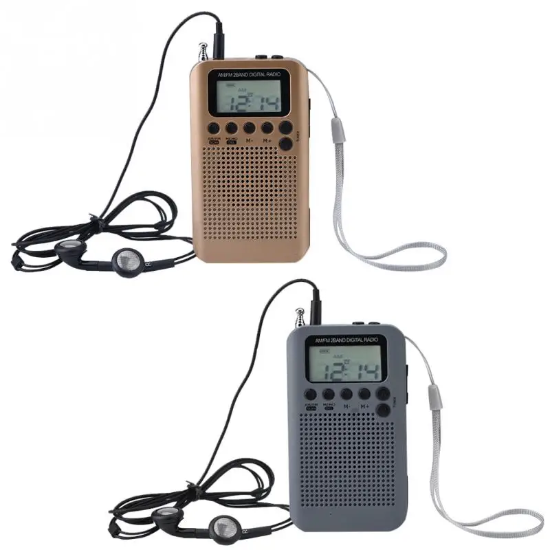 

Portable Mini Radio Dual Band AM FM Radio 8UV Stereo Radio Digital Tuning Pocket Radios with Earphones