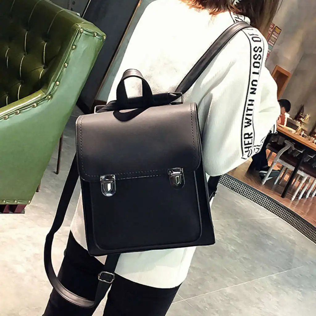Модный женский рюкзак, женские рюкзаки из искусственной кожи, школьная сумка для девочек, рюкзак, винтажные сумки через плечо, дорожные(черные
