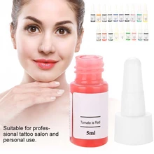 20 шт натуральные чернила для татуировки, долговечная краска для тела, пигмент, полупернамент, чернила для макияжа, Перманентный пигмент для макияжа, 5 мл/бутылка