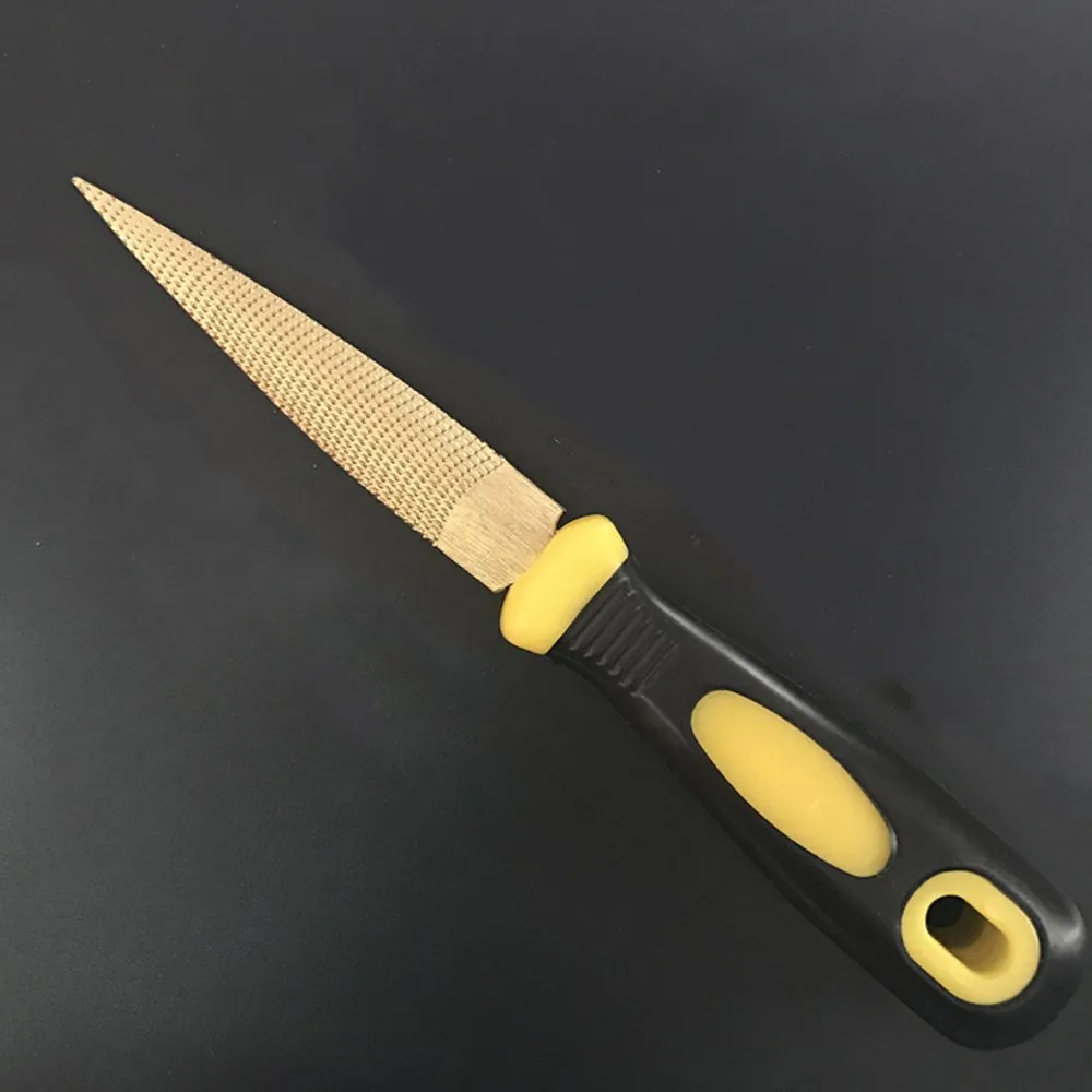 Shina Woodworking Golden Tapered Wood Rasp File With Rubber Handle Fine Teeth Carving Shina Woodworking Golden Tapered Wood Rasp File With Rubber Handle Fine Teeth Carving