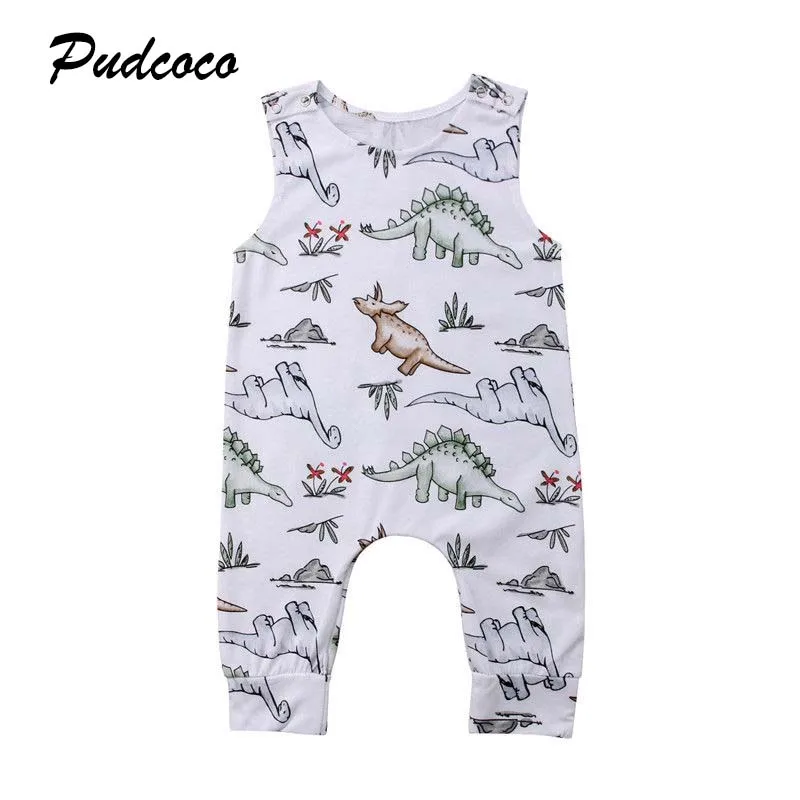 Fashion Newborn Baby Boy Girls Dinosaur Romper Jumpsuit Playsuit Outfit Clothes
