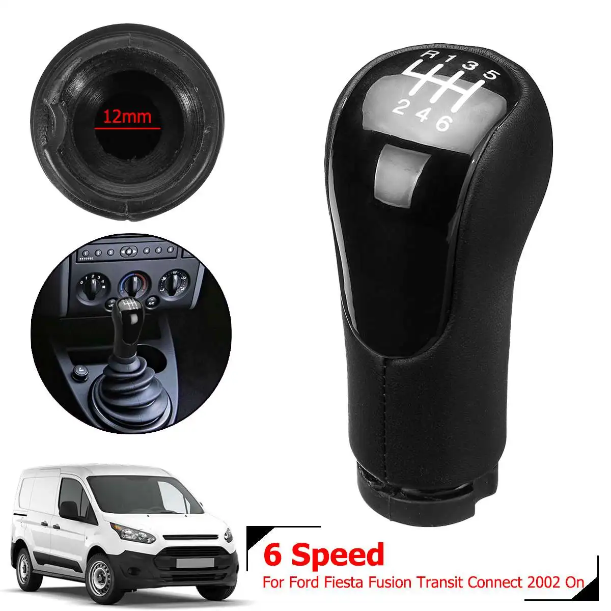 

6 Speed Car Manual Gear Shift Knob Gearstick Shifter Lever For Ford/Fiesta Fusion Transit Connect 2002 On