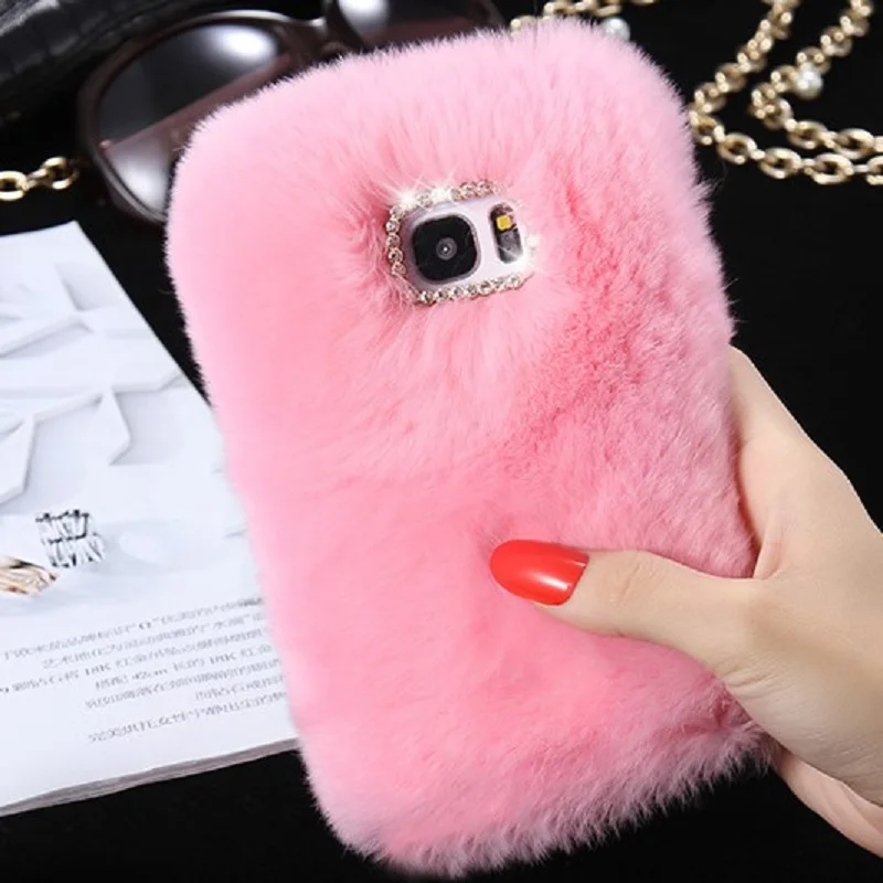 

For Oneplus 6 6T 5 5T 7 Pro Luxury Real Rabbit Plush Fur Case Soft Telefon Coque Warm Fluffy Fuzzy Hair Funda for One plus 6 T