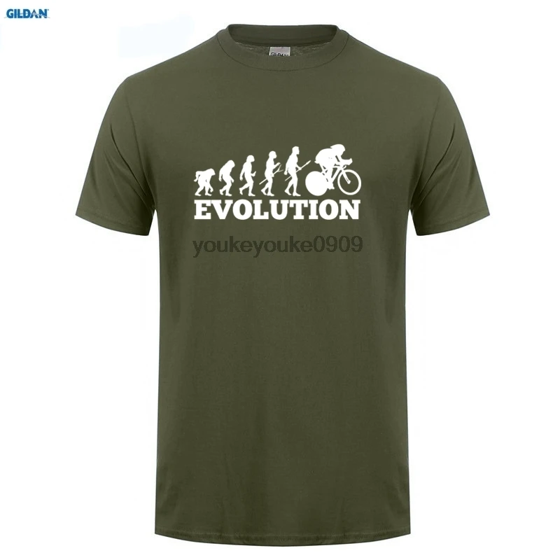 

GILDAN Shirt Maker O-Neck Cyclinger Evolution Biker Cyclist Gift Present Short Sleeve Compression T Shirts For Men