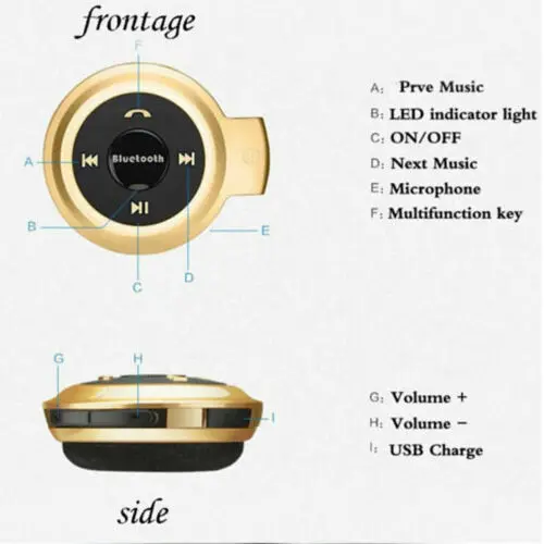 Bluetooth наушники Беспроводные Handfree спортивные стерео гарнитура складные микрофон