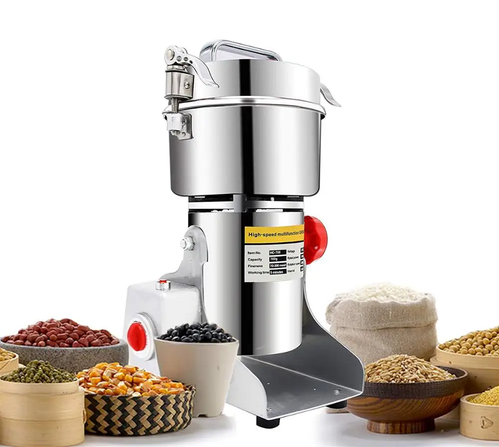 

Commercial Electric Stainless Steel Grain Grinder Mill Spice Herb Cereal Mill Grinder Flour Mill Pulverizer 700g