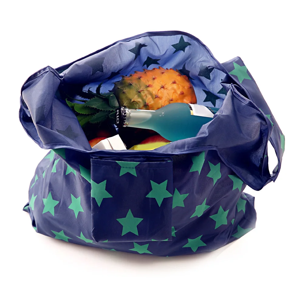 Durable Large-capacity Storage Shopping Bags Striped Polka Dots Reusable Environmental Tote Folding Eco Bags Grocery Handbags Durable Large-capacity Storage Shopping Bags Striped Polka Dots Reusable Environmental Tote Folding Eco Bags Grocery Handbags
