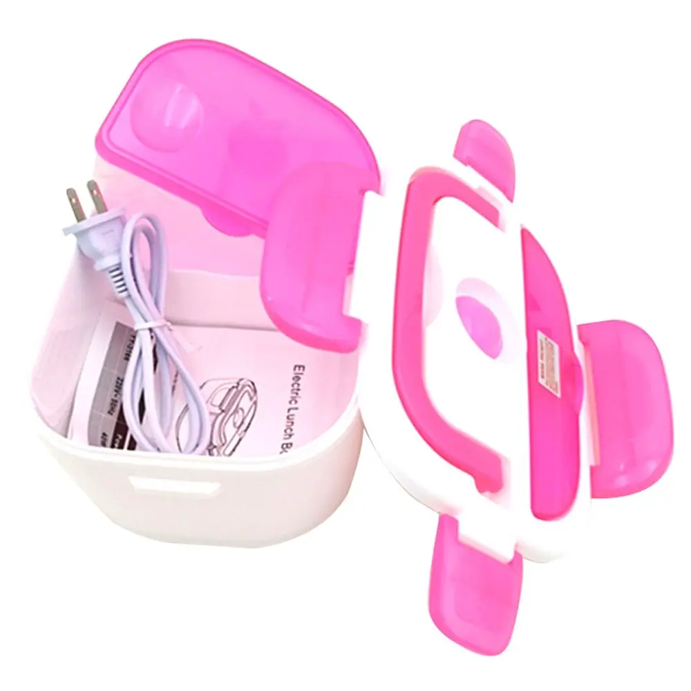 

Portable Electric Lunch Box Heated Food Container with A Spoon Dinnerware Sets Lunch Box For Kid Bento Box Travel/Office