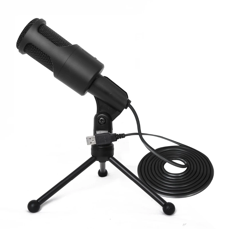 

Portable Microphone SF-960B 3.5mm / USB Audio Wired Stereo With Holder Stand Clip For PC Chatting Singing Karaoke Laptop