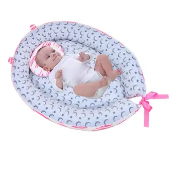 

Portable Baby Nest Bed Cotton Cradle Print Baby Bassinet Bumper Folding Sleeper For Newborn Travel Bed