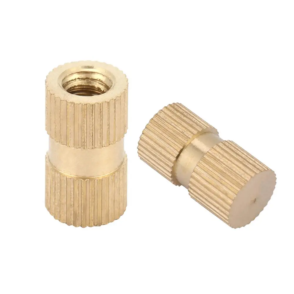 

5 pcs M6 B Type Blind Hole Single Pass Inserts Brass Embedded Parts Knurled Nuts