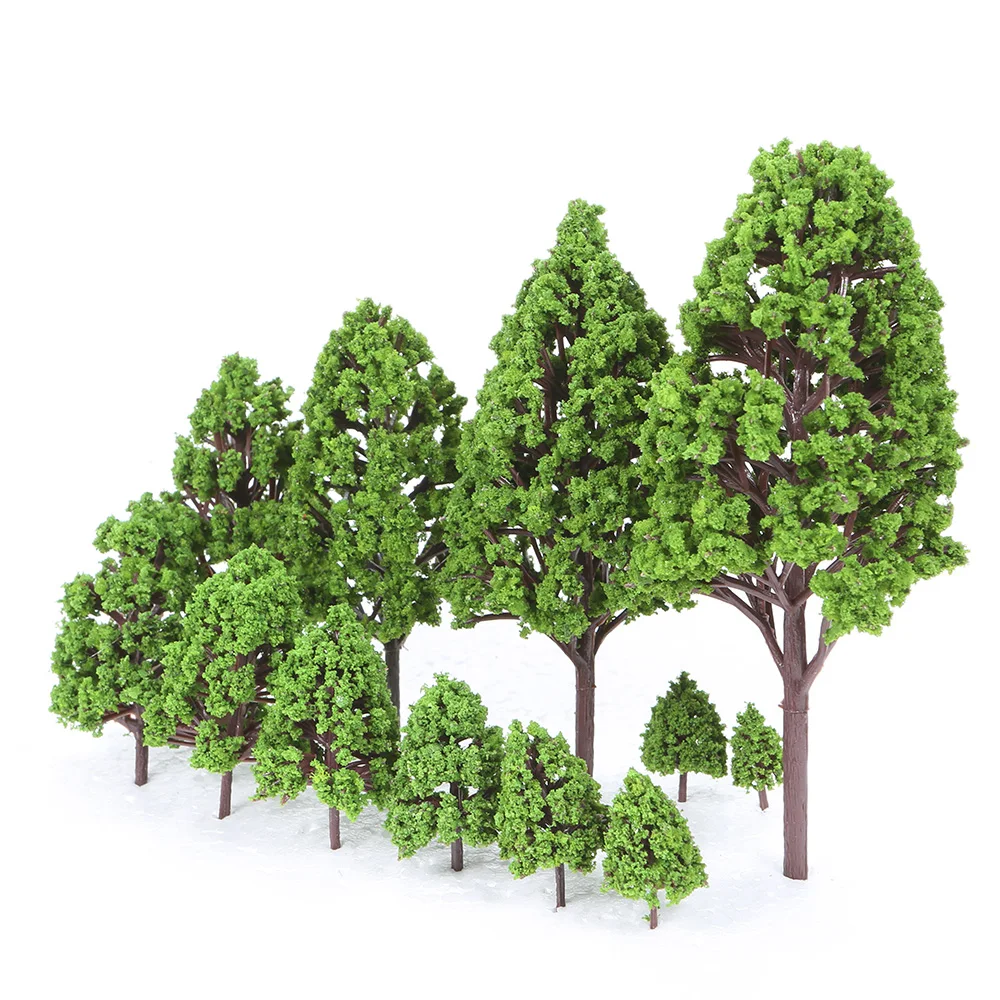 

33pcs Mini Plastic Green Trees Scale Architectural Models Train Railroad Landscape Scenery Layout Garden Decoration Tree Toys