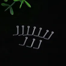 10 шт./лот, акриловое прозрачное кольцо для пирсинга носа, серьги-кольца, гибкие невидимые шпильки для носа, женские и мужские ювелирные изделия