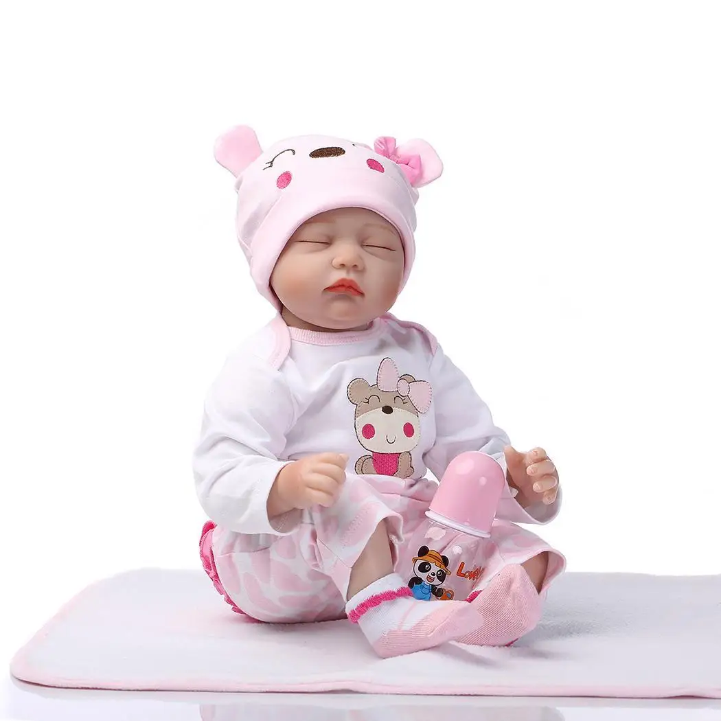 

Kids Soft Silicone Realistic With Clothes Pink 2-4Years Reborn Unisex Baby Doll Collectibles, Gift, Playmate
