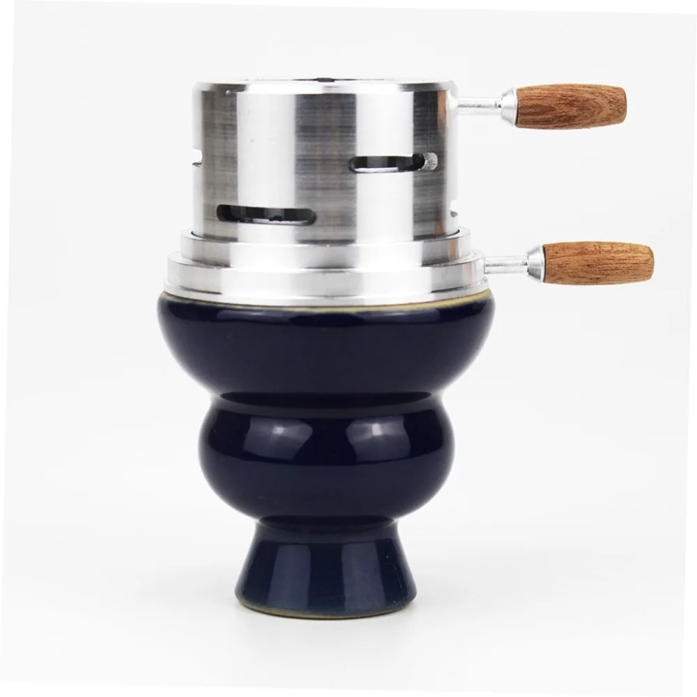 

High Quality Ceramics Shisha Bowl With Metal Charcoal Holder Set Narguiles Narguile Chicha Windproof Hookah Kaloud Tobacco Bowl