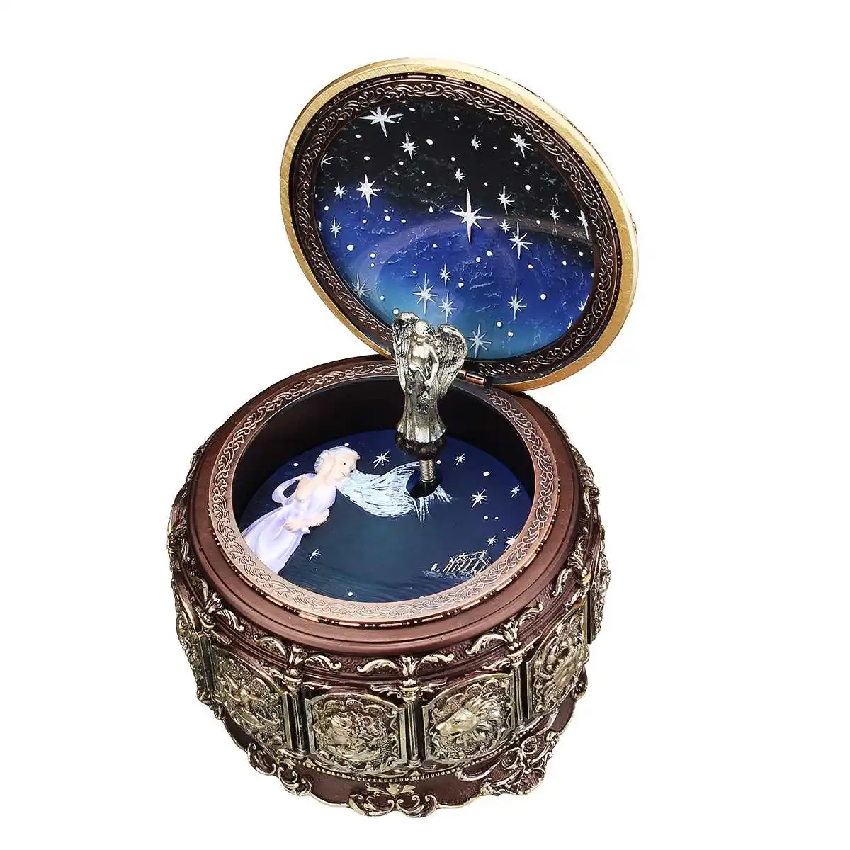 

Constellations Vintage Zodiac Luminous Music Box with LED Lights Easter Birthday Valentine's Gift Wedding Home Decoration