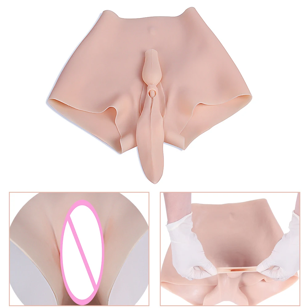 KOOMIHO Silicone Realistic Increase Hips Boxer Crossdresser Fake Ass Pussy Underwear Shaper Hip Up Transgender Drag Queen Tit 2G