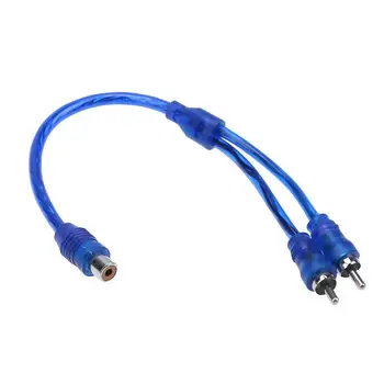 

1pc 30cm Copper + Aluminum 2 RCA Male to 1 RCA Female Cable for Car Audio Car audio system subwoofer portable speaker DVD CD