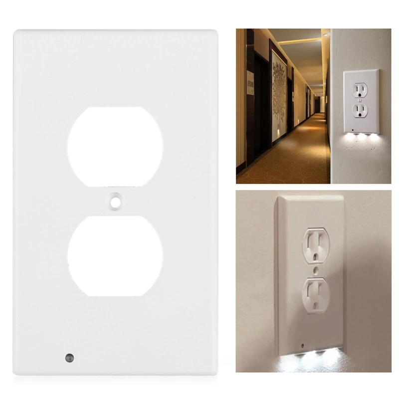 

Plug Cover LED Night Light PIR Body Motion Sensor Activated Safety Light Angel Wall Outlet Hallway Bedroom Bathroom Night Lamp