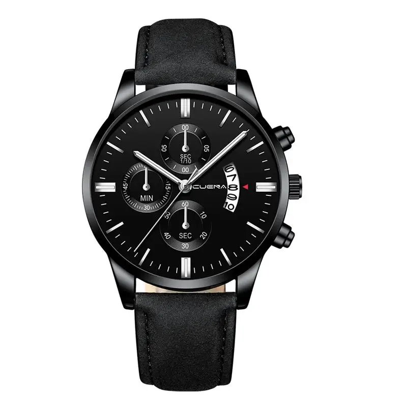 

Fashion Men'S Sport Watch Luxury Leather Band Stainless Steel Quartz Wristwatch Male Military Date Watches Relogio Masculino