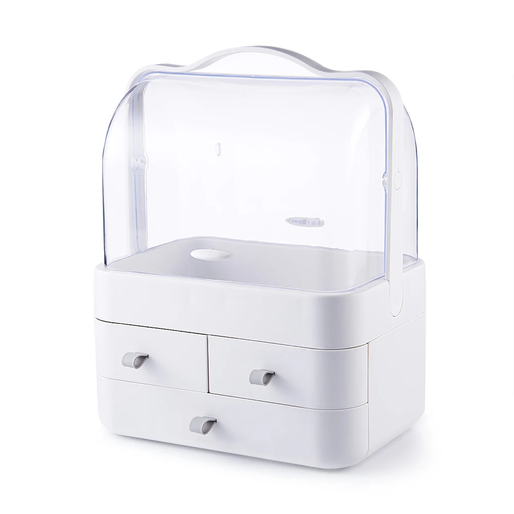 

Portable Drawer-Type Desktop Storage Box Cosmetic Makeup Container Waterproof Dustproof Large Space Home Storage With Handle
