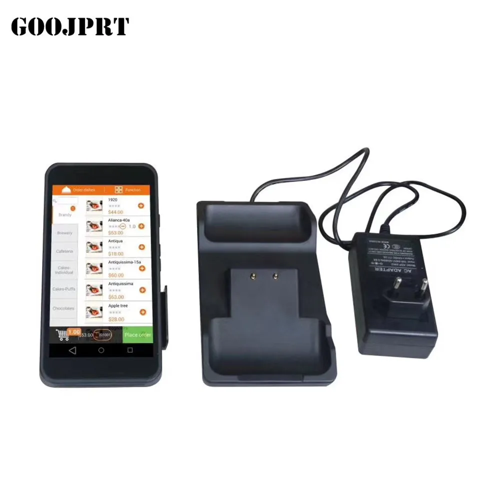 POS محطة PDA مع سماعة لاسلكية تعمل بالبلوتوث و Wifi الروبوت نظام مع طابعة حرارية المدمج في و الباركود ماسحة