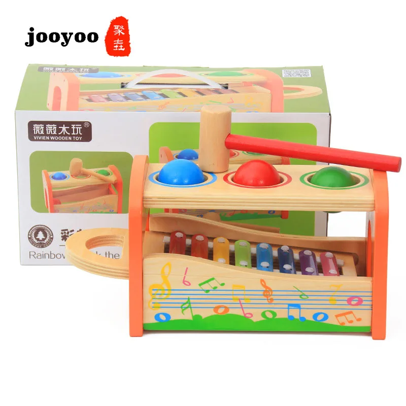 

Wooden Music Knocking Xylophone Early Education Puzzle Enlightenment Children Tapping Ball Piano Multi-function Toy Jooyoo