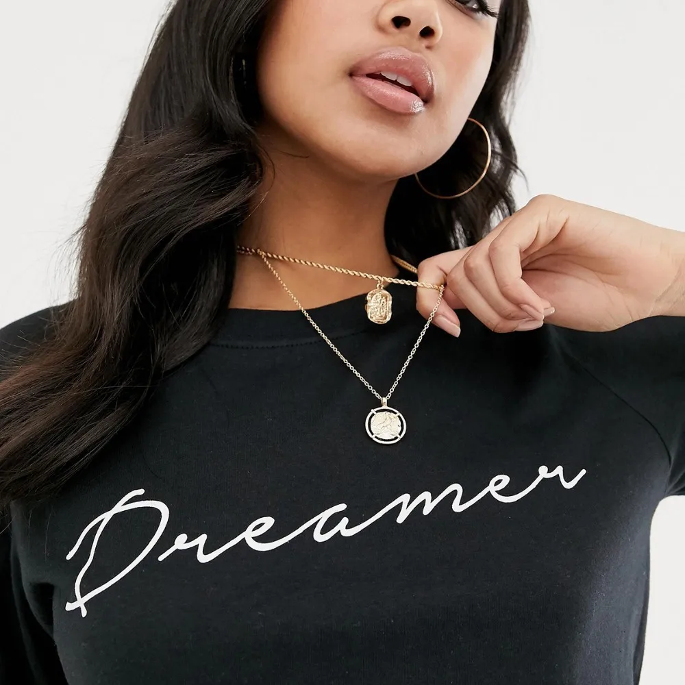 HYH Haoyihui футболка с надписью Dreamer для девочек женские модные футболки летние
