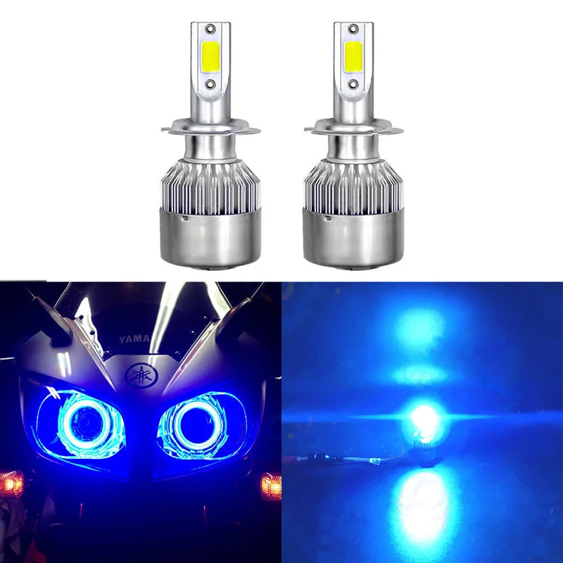 

2pcs LED Headlights H7 8000K Blue 8000LM C-REE LED Headlight Bulbs High & Low Beam Fog Light