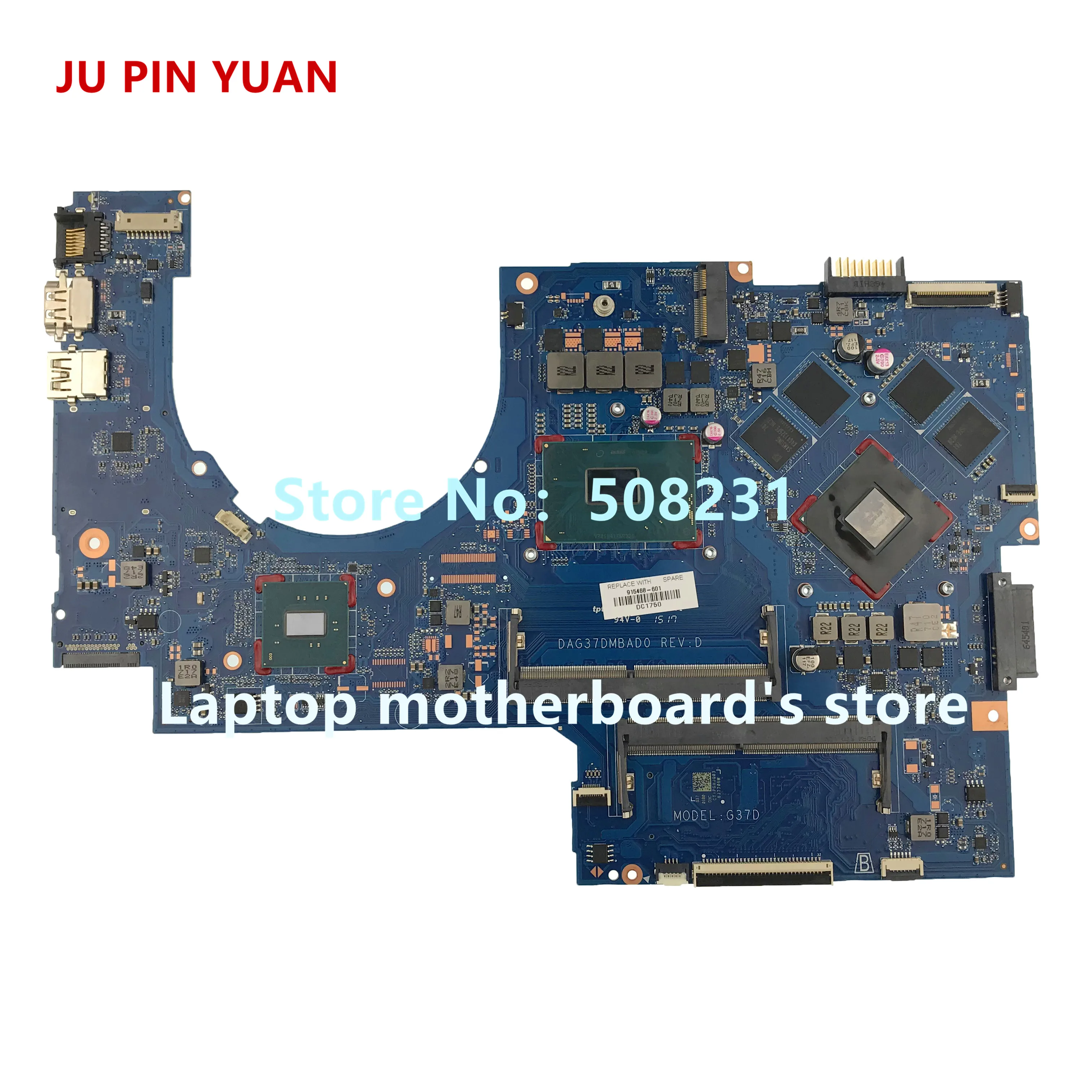 JU PIN YUAN 915468 601 001 DAG37DMBAD0 материнская плата для ноутбука OMEN от HP Laptop 17 W AB ноутбук ПК 1050 дюйма 2 Гб|Материнские