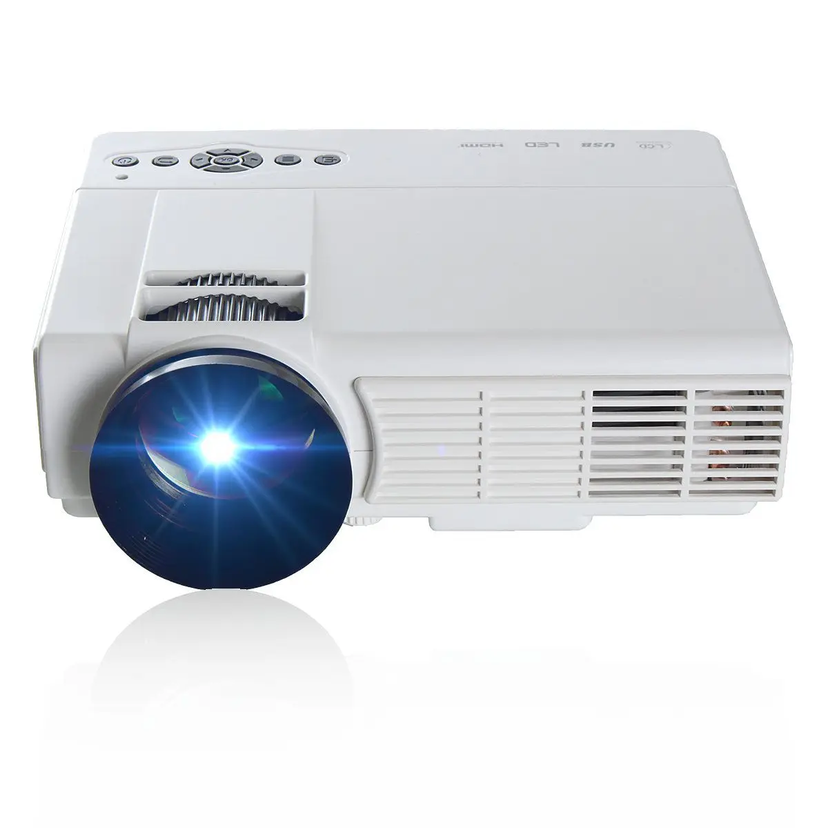 

LEORY Q5 3D HD 1080P 3000 Lumens 800 x 480 Resolution Home Theater Multimedia LED Projector for Home cinema Black/White