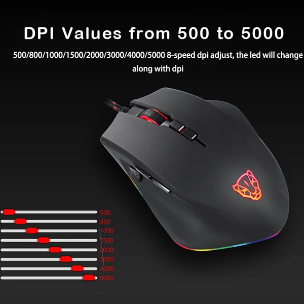 Motospeed V80 5000 dpi оптическая RGB подсветка Проводная игровая мышь USB PMW3325 эргономичная геймерская мышь для ПК ноутбука PK V30 V40 V60 V70