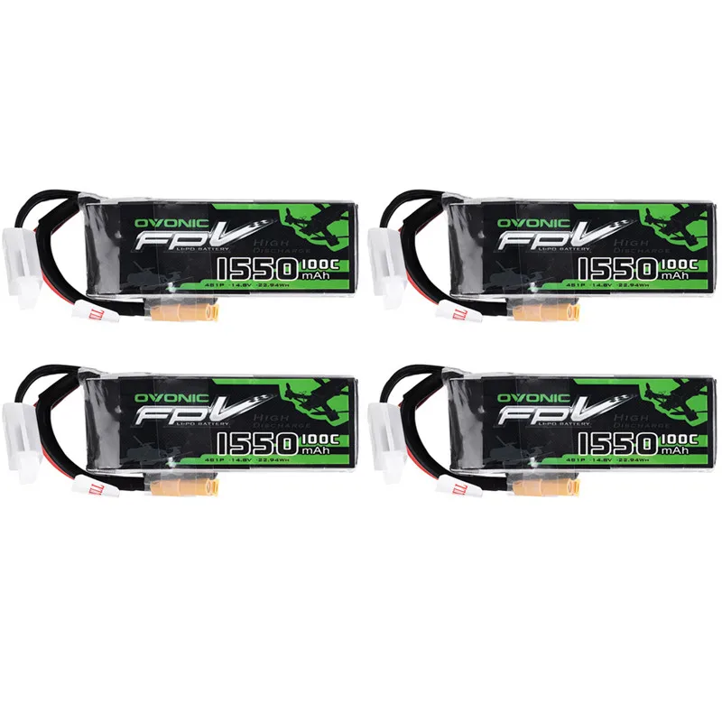 Овоник 14 8 V 1550 mAh 100C 4S Lipo Батарея XT60 разъем для FPV Racing Drone моделей запасных