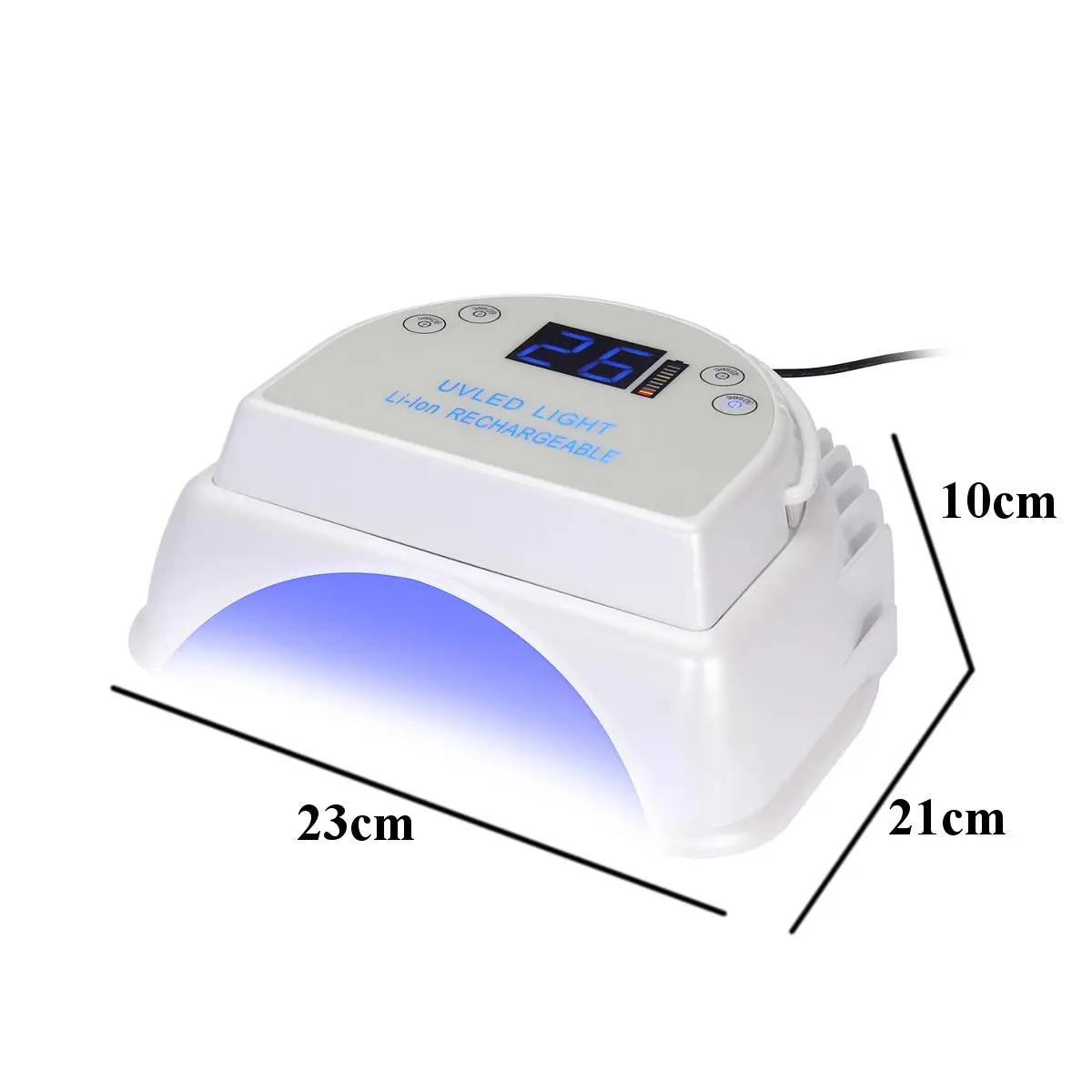  64W 32 LED UV Nail Lamp Light Gel Polish Nail Dryer Rechargeable Cordless LCD Display Cordless Mani - 33000672182