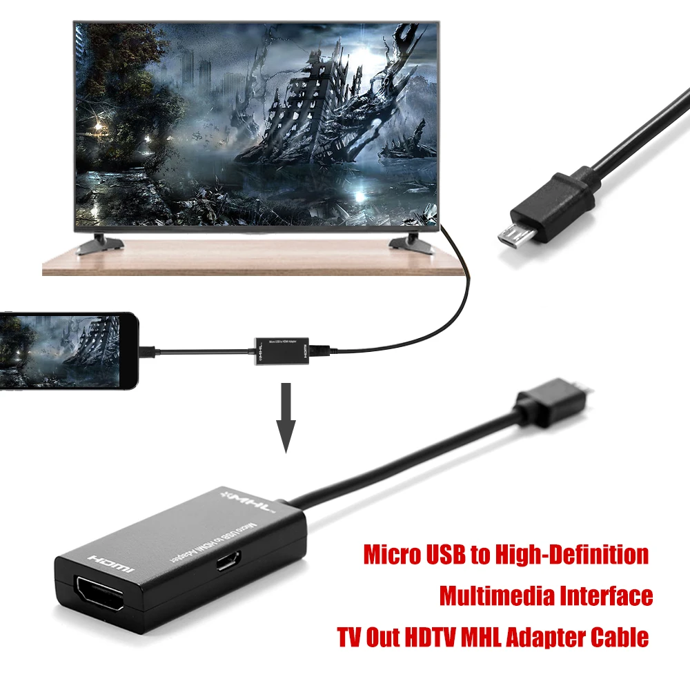 

TV Mobile High-Definition Link Adapter Cable Micro USB to High-Definition Multimedia Interface for Android Mobile Phone