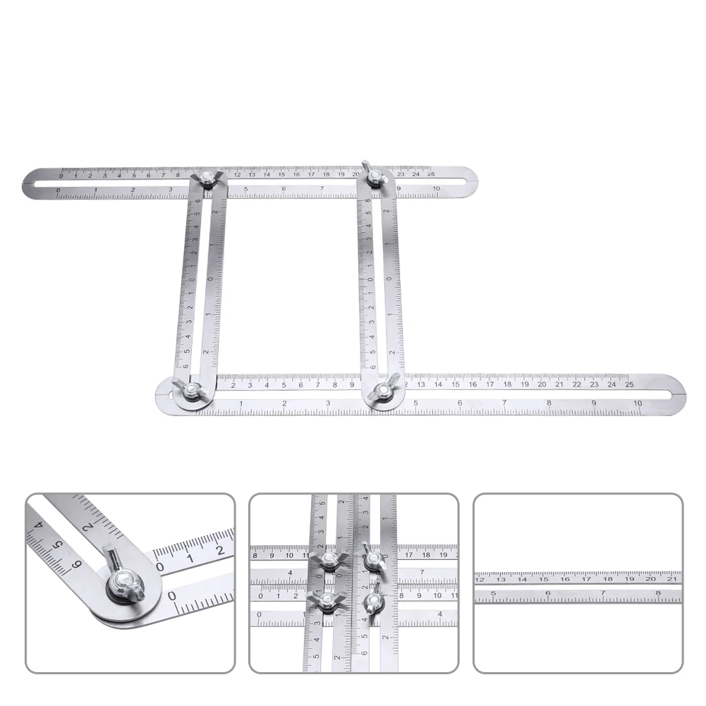 

4 Folding Angle Ruler Measuring Tool Multi Template Instrument Brick Tile Wood Corner Products Foldable Ruler Woodworking Gauge