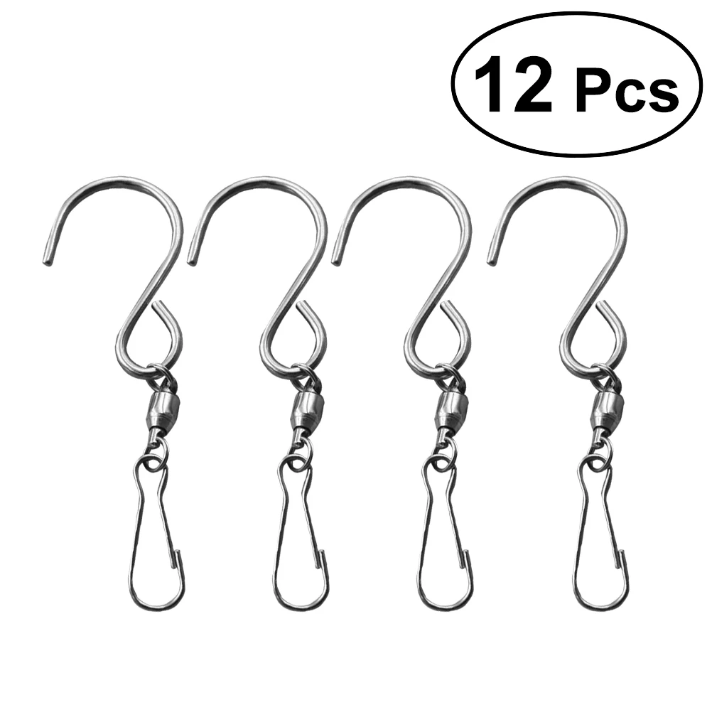 6pcs Stainless Steel Swivel Hooks Aeolian Bell Clips For Hanging Wind