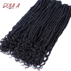 Dula A Faux locs Curly Jumbo дреды косы наращивание волос 20 дюйм(ов) Синтетический Мягкий натуральный Loc прическа крючком волосы