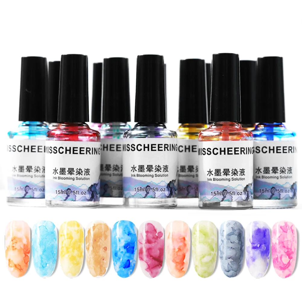 

15ML Watercolor Ink Nail Polish Blooming Nail Gel Smoke Effect Water Dyeing Liquid Gradient DIY Nail Art Tool TSLM2